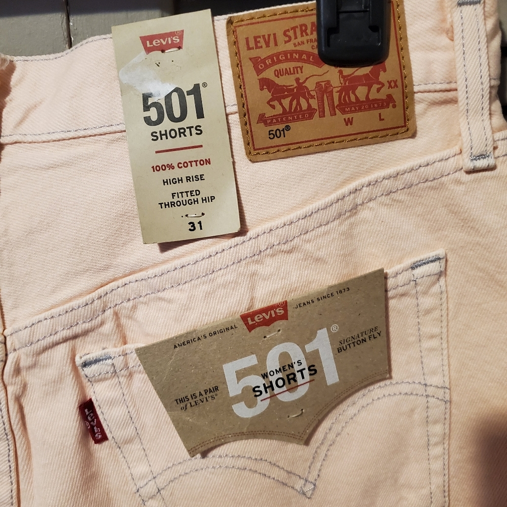 💖 LEVI'S 501 Cotton High Rise Denim Shorts - Picture 10 of 11